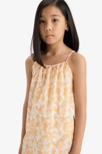 DeFacto Patterned Viscose Strap Summer Dress Girl - Image 5