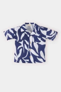 DeFacto Patterned Flared Poplin Short Sleeve Shirt for Baby Boy - Image 2