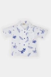 DeFacto Tropical Patterned Flared Poplin Short Sleeve Shirt for Baby Boy