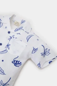 DeFacto Tropical Patterned Flared Poplin Short Sleeve Shirt for Baby Boy - Image 2