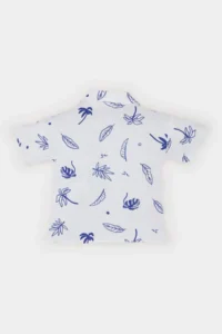 DeFacto Tropical Patterned Flared Poplin Short Sleeve Shirt for Baby Boy - Image 3