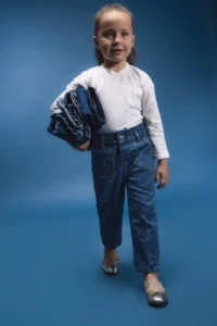 DeFacto Paperbag Floral Jean Trousers for Baby Girl