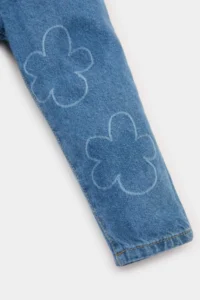DeFacto Paperbag Floral Jean Trousers for Baby Girl - Image 5