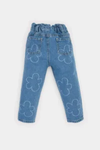 DeFacto Paperbag Floral Jean Trousers for Baby Girl - Image 6