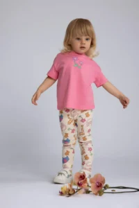 DeFacto Animal Patterned Ribbed Camisole Trousers Baby Girl