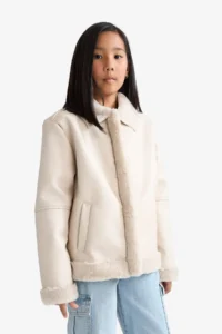 DeFacto Faux Fur Lined Zipper Coat Girl Child - Image 4