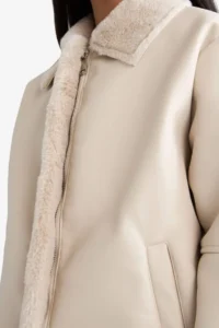 DeFacto Faux Fur Lined Zipper Coat Girl Child - Image 5