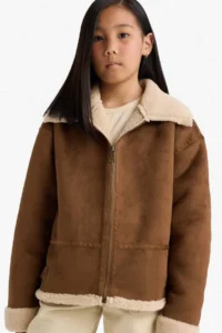 DeFacto Plush Lining Zippered Coat Girls'