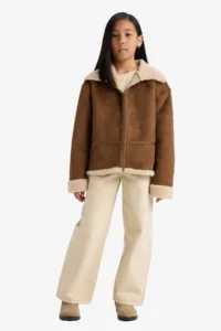 DeFacto Plush Lining Zippered Coat Girls' - Image 2