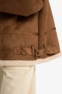 DeFacto Plush Lining Zippered Coat Girls' - Image 5