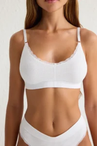 TRENDYOLMİLLA Black-White 2 Sets seamless Lace Detailed Wireless Sleeveless bralette Bra - Image 7