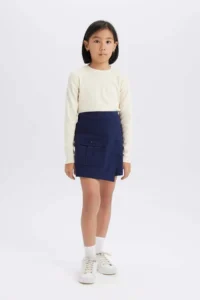 DeFacto Gabardine with pocket Shorts Skirt Girls' - Image 2