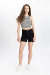 DeFacto Regular Waist folded Hem Jeans Shorts A1959ax25sm - Image 2