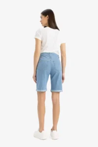 DeFacto Normal Waist Fold Leg Jean Bermuda Shorts A1958ax25sm - Image 6