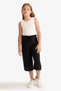 DeFacto Culotte Wide Leg Viscose Capri Girl - Image 4