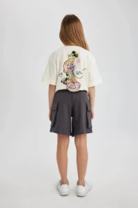 DeFacto Girls' Elastic Waist Cargo Pocket Shorts B0840a825hs - Image 3
