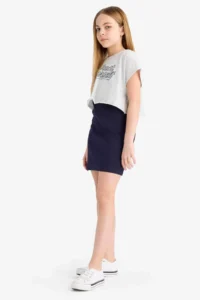 DeFacto 2 Sets Navy Blue Girls' Dress B4496A8/NV251 - Image 2