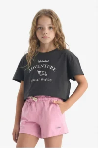 DeFacto Elastic Waist Printed Shorts Girls' - Image 3