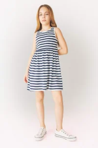 DeFacto Crew Neck Striped Sleeveless Summer Dress Girl