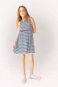 DeFacto Crew Neck Striped Sleeveless Summer Dress Girl - Image 2