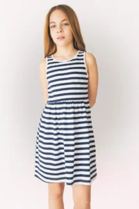 DeFacto Crew Neck Striped Sleeveless Summer Dress Girl - Image 3