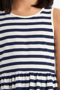 DeFacto Crew Neck Striped Sleeveless Summer Dress Girl - Image 6