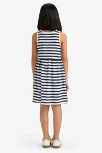 DeFacto Crew Neck Striped Sleeveless Summer Dress Girl - Image 7