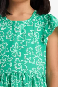 DeFacto Crew Neck Patterned Short Sleeve Summer Dress Girl - Image 5