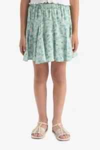 DeFacto Patterned Elastic Waist Viscose Skirt Girl - Image 5
