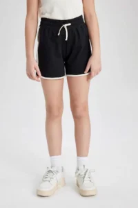DeFacto Girls' Elastic Waist Basic Plain Shorts B5164a825hs
