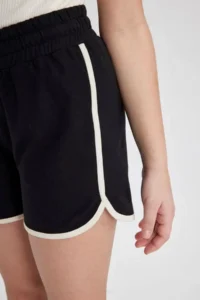 DeFacto Girls' Elastic Waist Basic Plain Shorts B5164a825hs - Image 4