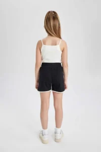 DeFacto Girls' Elastic Waist Basic Plain Shorts B5164a825hs - Image 5