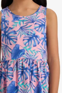 DeFacto Crew Neck Patterned Sleeveless Summer Dress Girl - Image 4