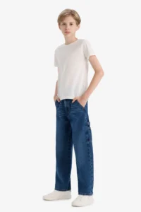 DeFacto Wide Leg Straight Leg Jean Trousers Boy - Image 2