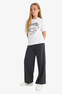 DeFacto Wide Leg Anthracite Girls' Pants E1836A8/AR220 - Image 2