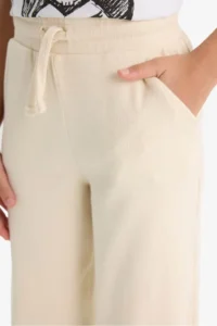 DeFacto Elastic Waist Wide Leg Stone Girls' Trousers E1836A8/BG734 - Image 5