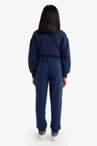 DeFacto Standard Fit Basic Flat Waist Elastic School Jogger Navy Blue Girl's Sweatpants Y1226A6/NV2 - Image 6