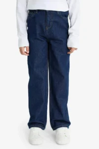DeFacto Wide Leg Dark Blue Boy Jean Trousers F2258A8/NM34 - Image 5