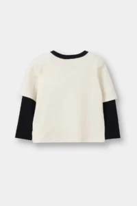 DeFacto Oversize Printed Ecru Baby Boy Long Sleeve T-shirt G6134A5/ER98 - Image 3