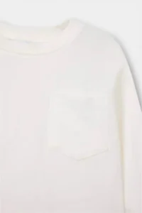 DeFacto Basic Ekru Erkek Bebek Uzun Kollu T-shirt B7004A5/ER105 - Image 2