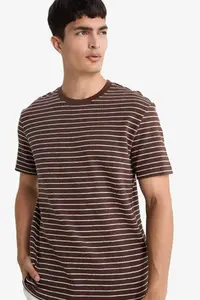 DeFacto Regular Fit Crew Neck Striped Short Sleeve T-Shirt - Image 4