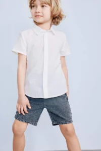 DeFacto Basic Flat Waist Elastic Jean Shorts for Baby Boy - Image 2
