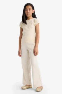 DeFacto Wide Leg Waffle Pocket Wide Leg Trousers Girls - Image 3