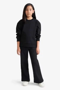 DeFacto Girl's Wide Leg Waffle Wide Leg Trousers - Image 3