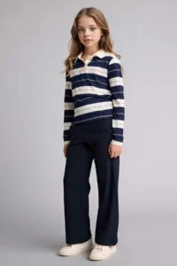 DeFacto Wide Leg Waffle Pants Girls' - Image 2