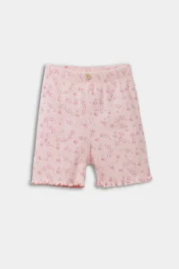 DeFacto Biker Floral Ribbed Camisole Shorts Baby Girl