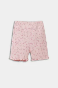 DeFacto Biker Floral Ribbed Camisole Shorts Baby Girl - Image 3