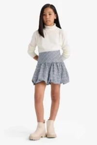 DeFacto Mavi Girls' Skirt E9320A8/BE164 - Image 4