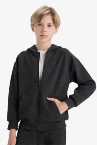 DeFacto Hooded School Zipper Sweatshirt Boy