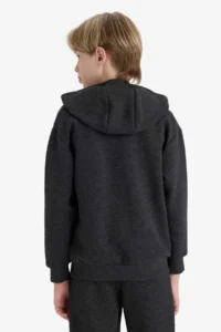 DeFacto Hooded School Zipper Sweatshirt Boy - Image 6